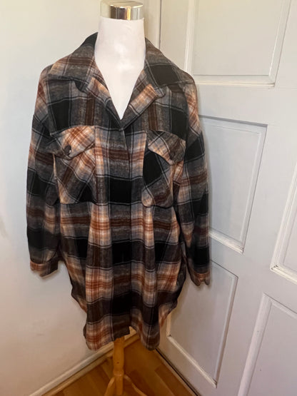 Amber Moon Revival: Brown and Black Plaid Shacket
