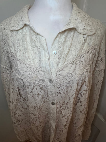 Amber Moon Revival: Cream Lace Shacket