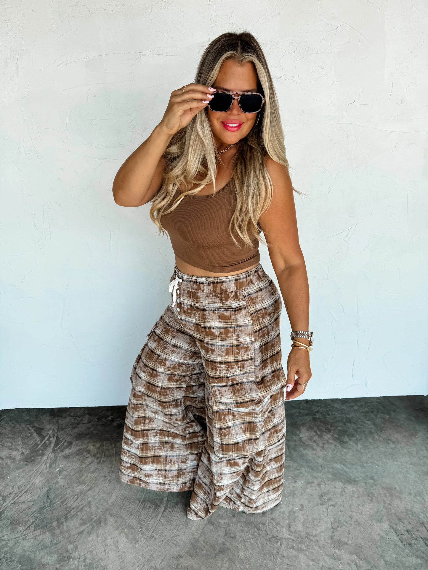 PREORDER: Plaid Behavior Wide Leg Pants