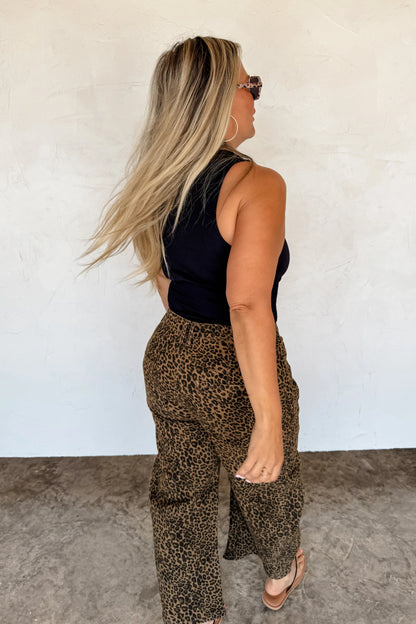 PREORDER: Bex Cheetah Stretchy Barrel Jeans