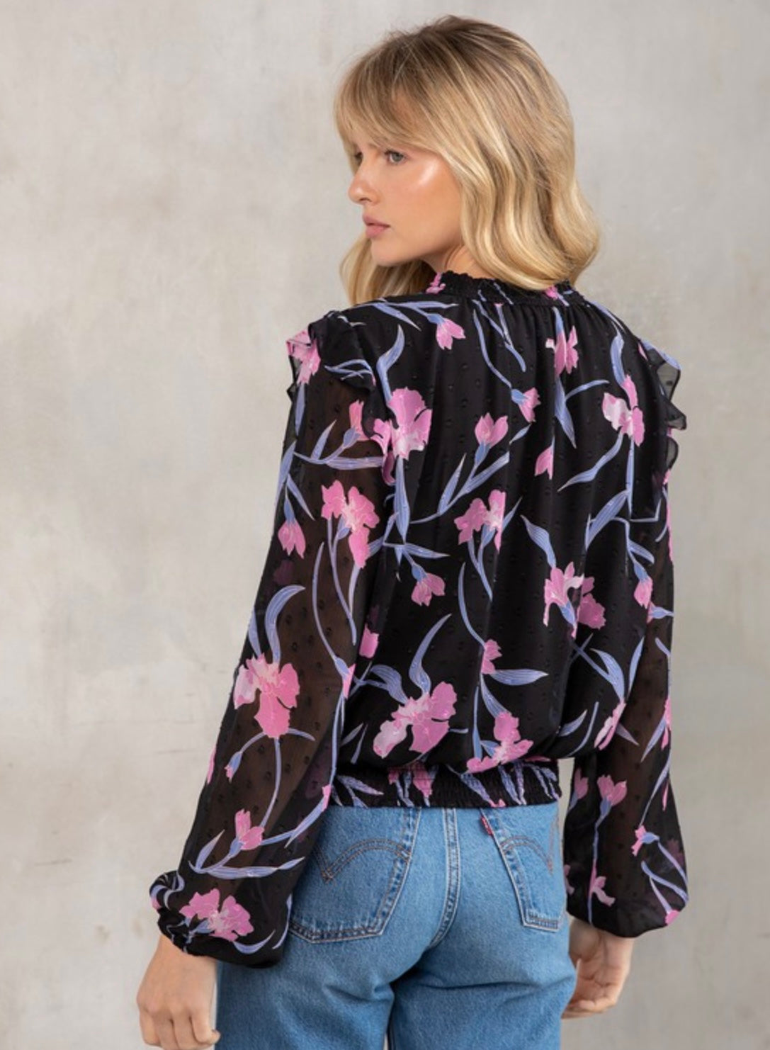 Amber Moon Revival: Floral Choker Blouse