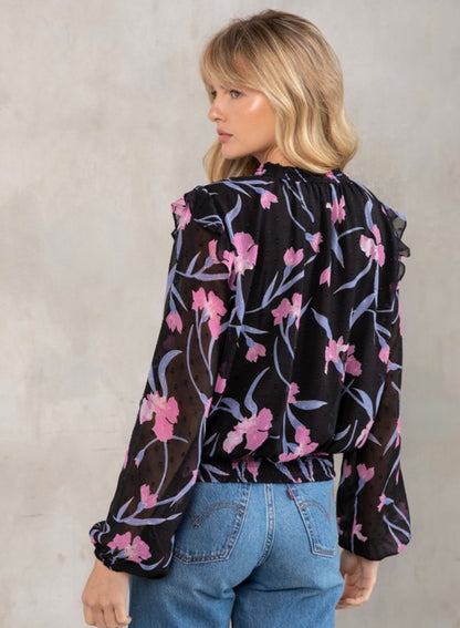 Amber Moon Revival: Floral Choker Blouse