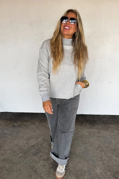 PREORDER: Spring Mock Neck Pocket Pullover