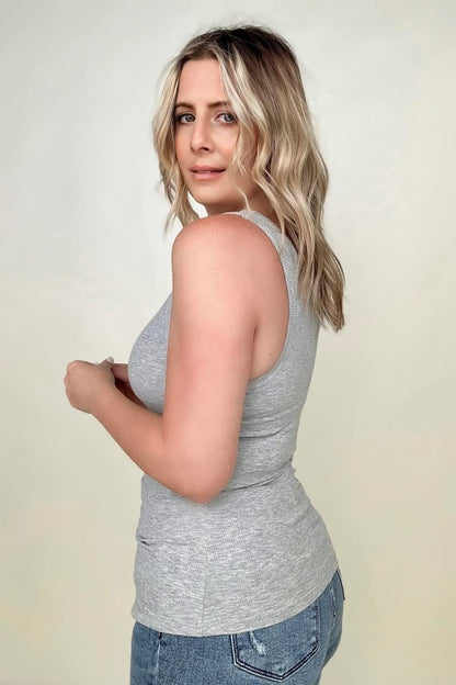 Amber Moon Revival: Built in Bra Grey Tank