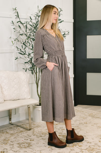 Fairytale Plaid Midi Dress