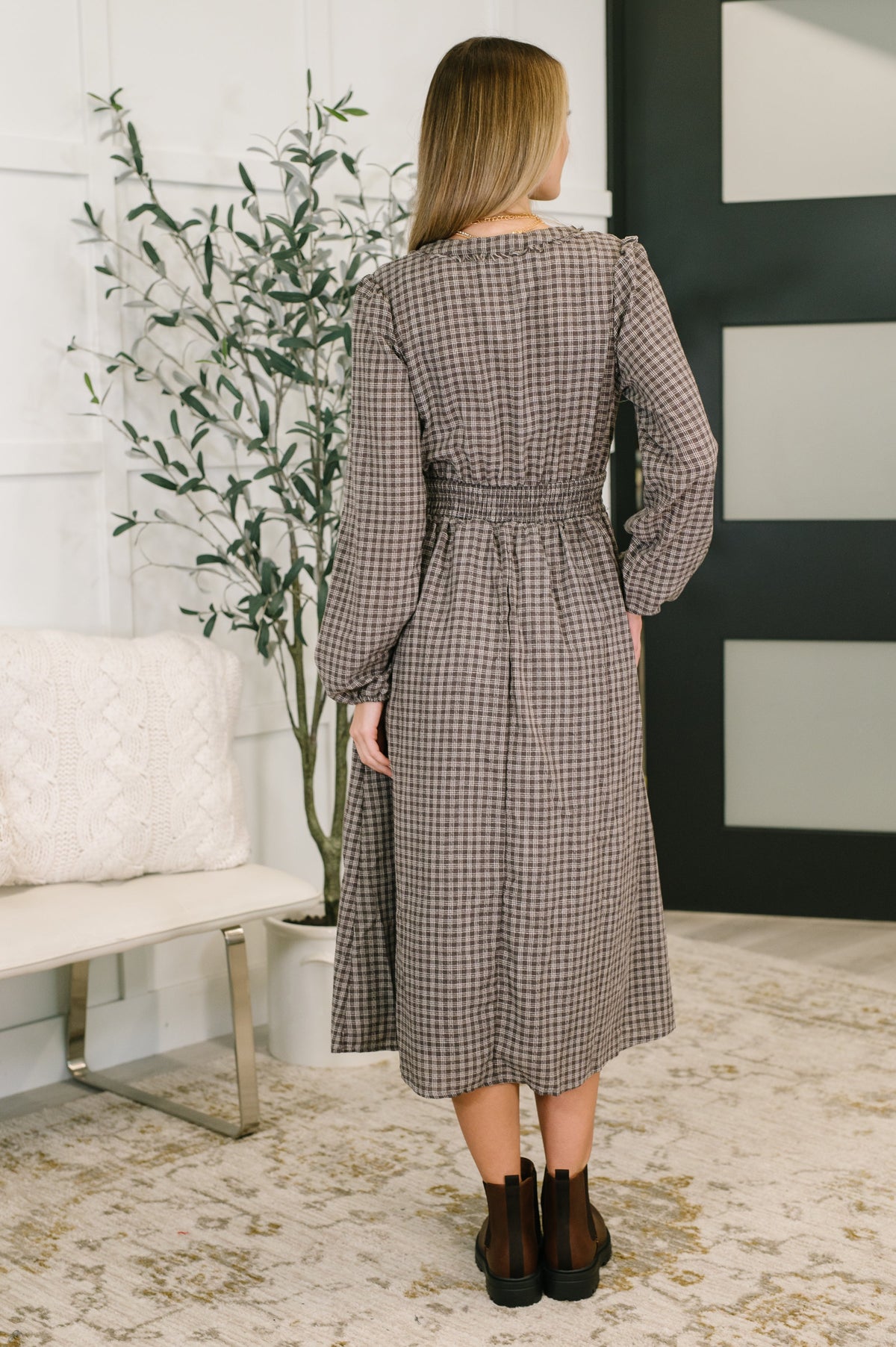 Fairytale Plaid Midi Dress