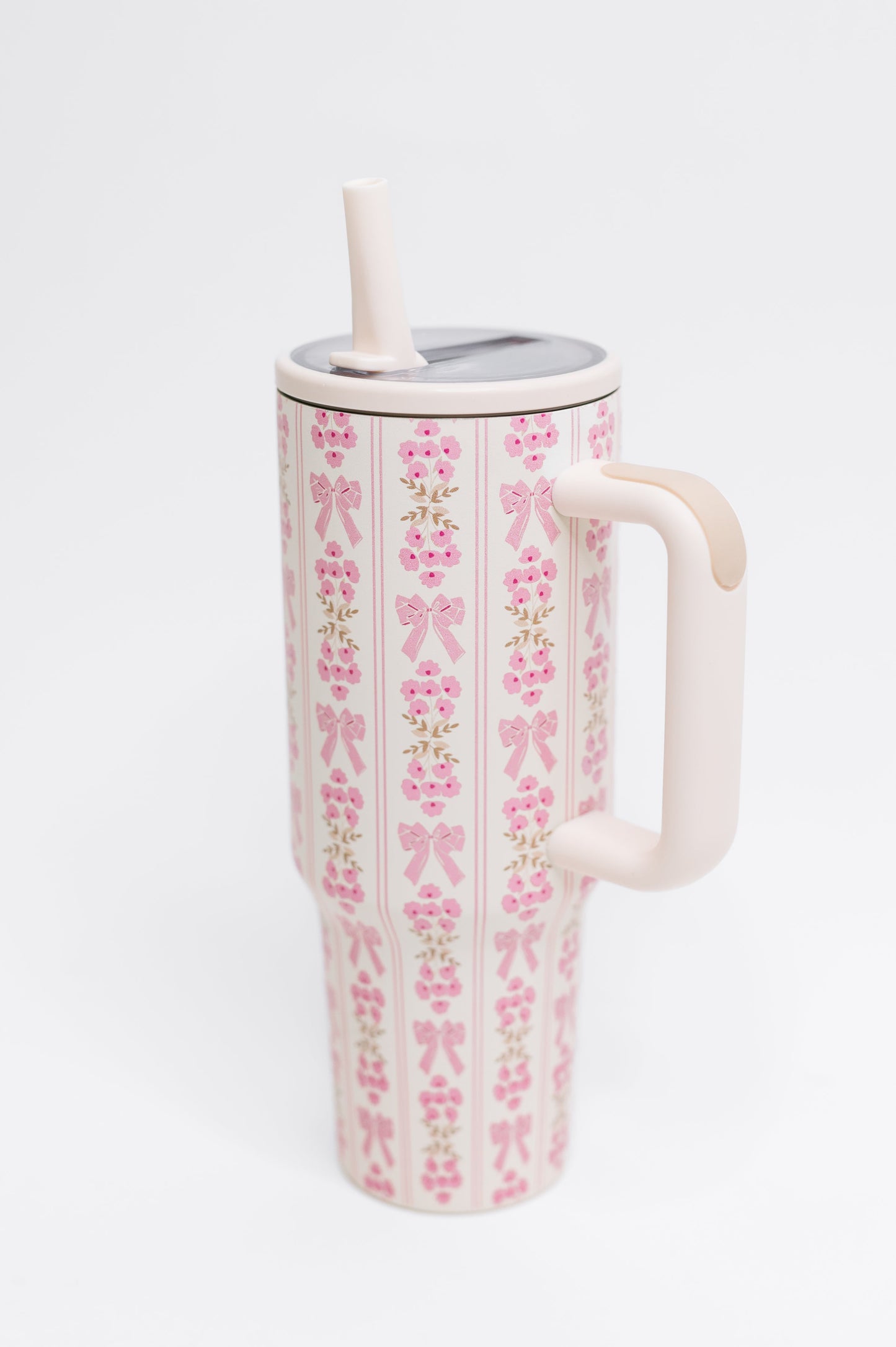Coquette Bow and Floral Tumbler