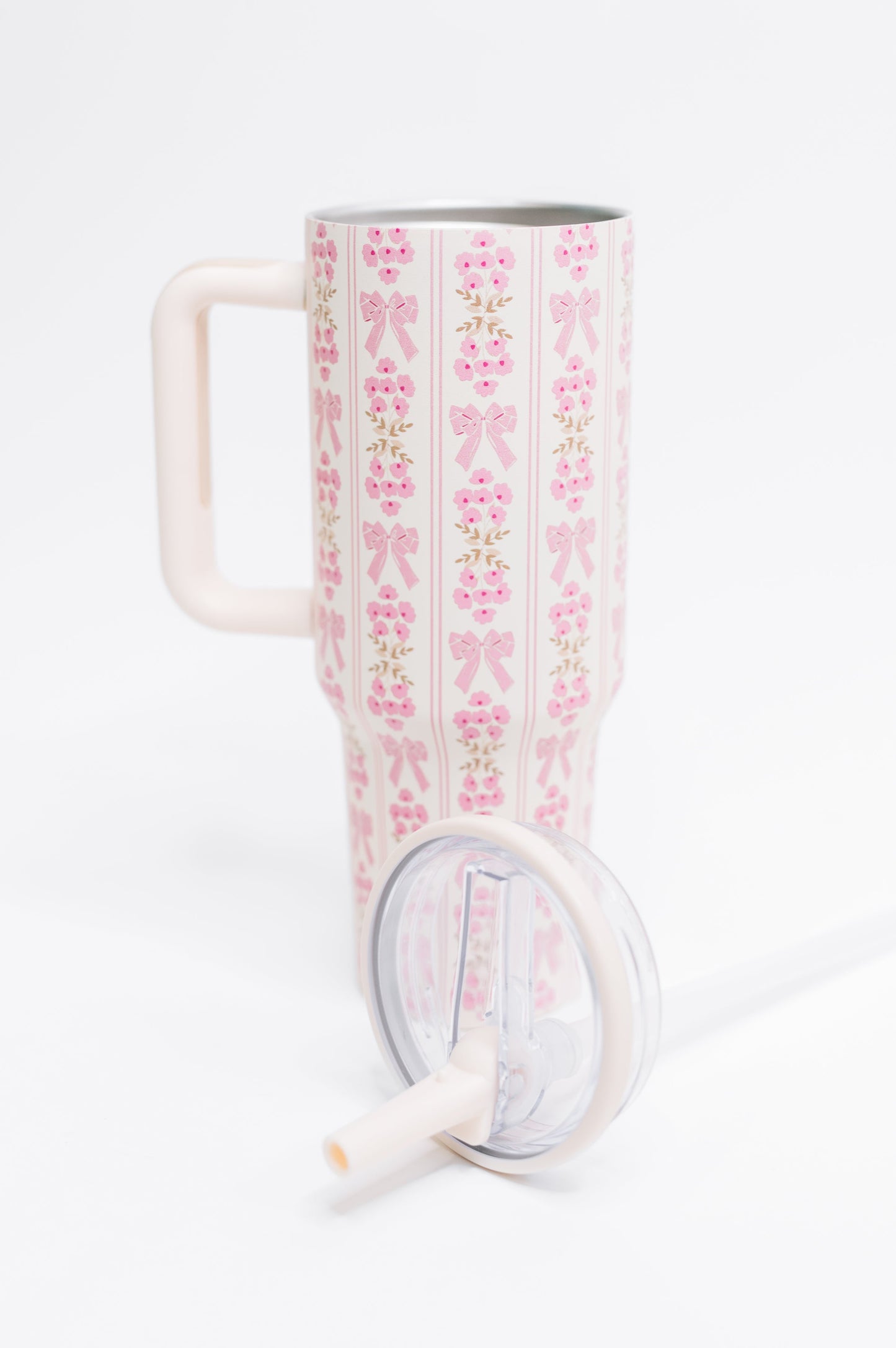 Coquette Bow and Floral Tumbler