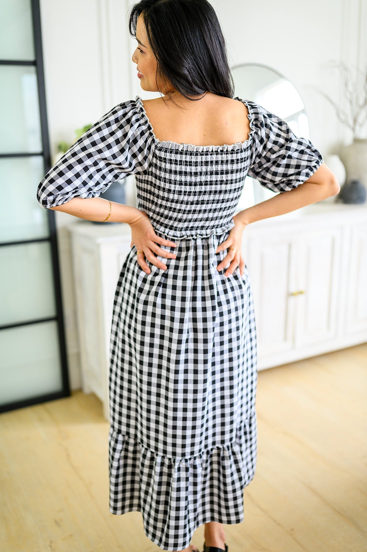 Gingham Midi Dress