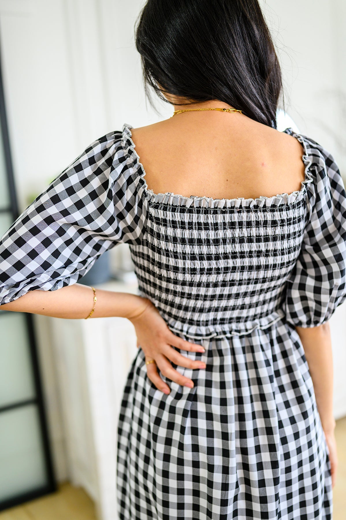 Gingham Midi Dress