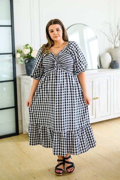 Gingham Midi Dress