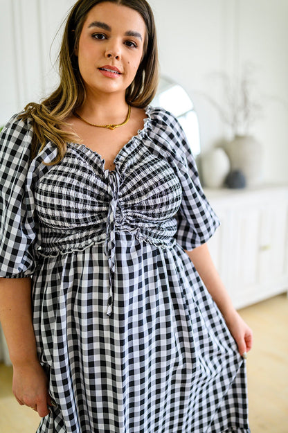 Gingham Midi Dress