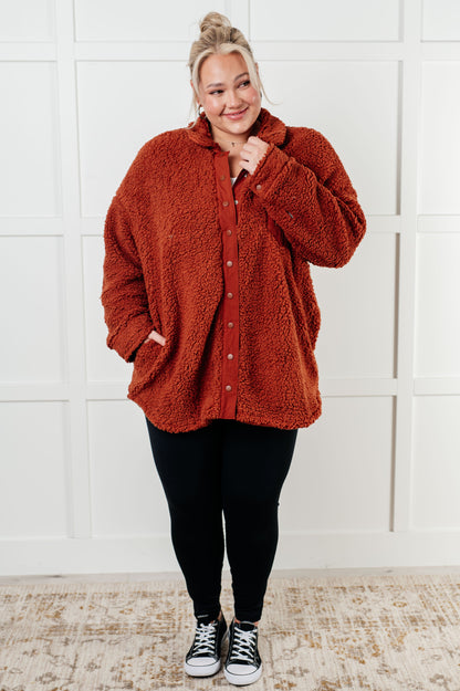 RESTOCKED Rust Sherpa Shacket