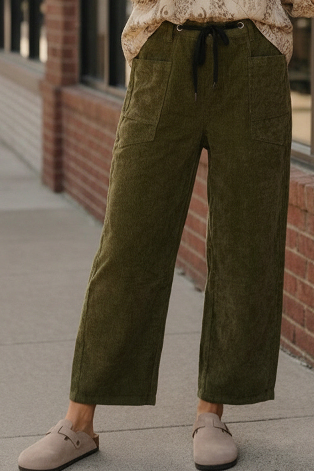 Olive Drawstring Pants