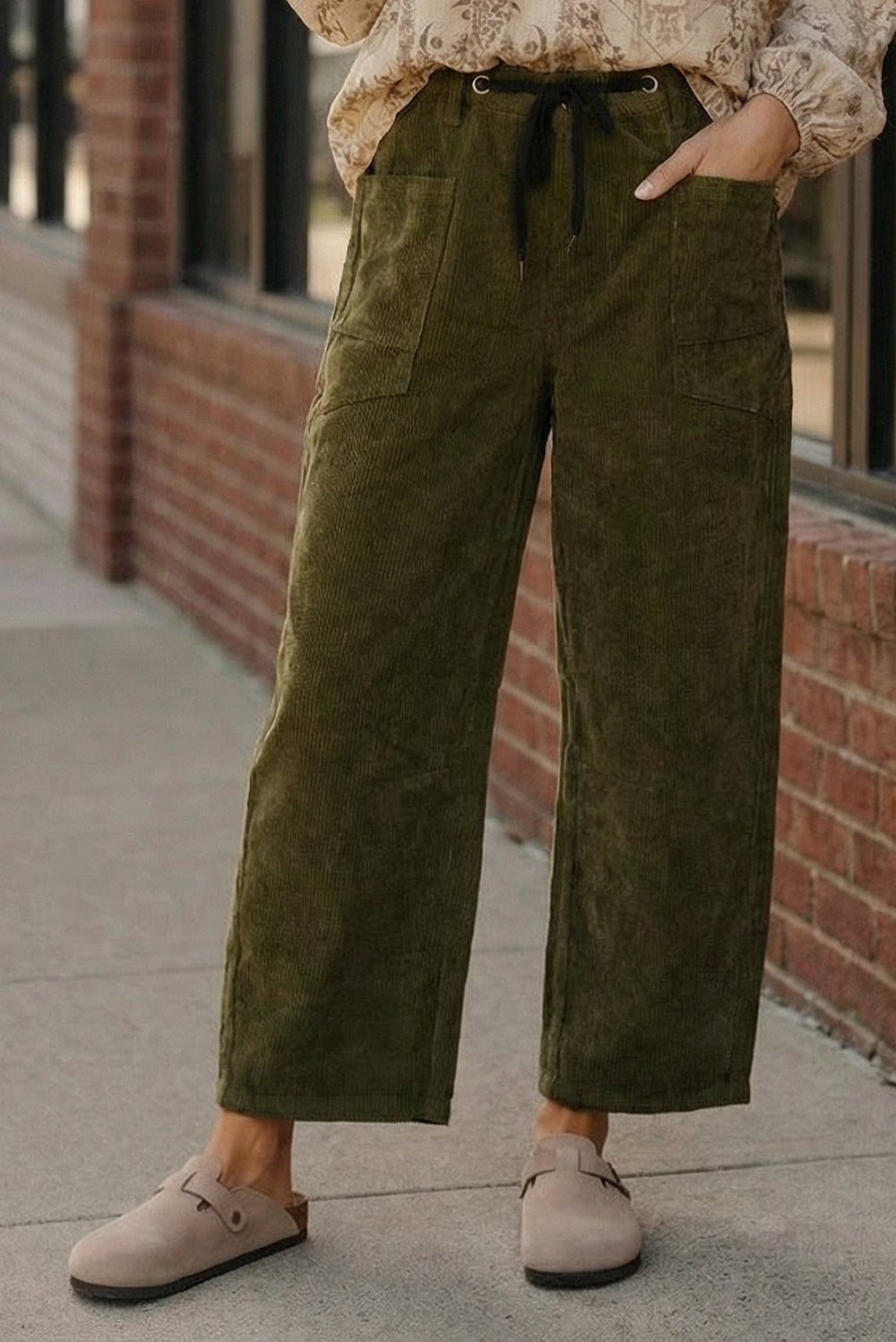 Olive Drawstring Pants