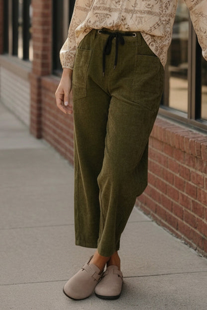 Olive Drawstring Pants