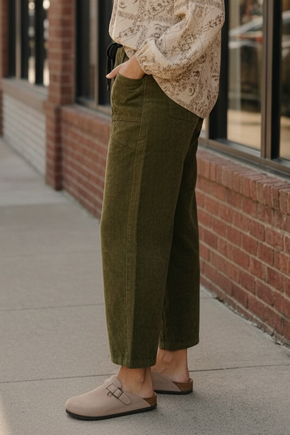 Olive Drawstring Pants