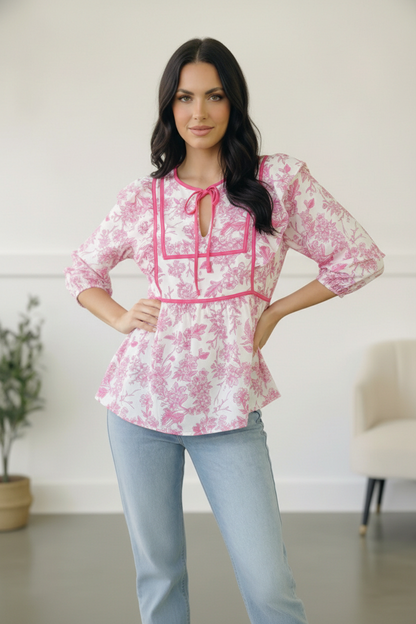 Garden Party Tie Blouse