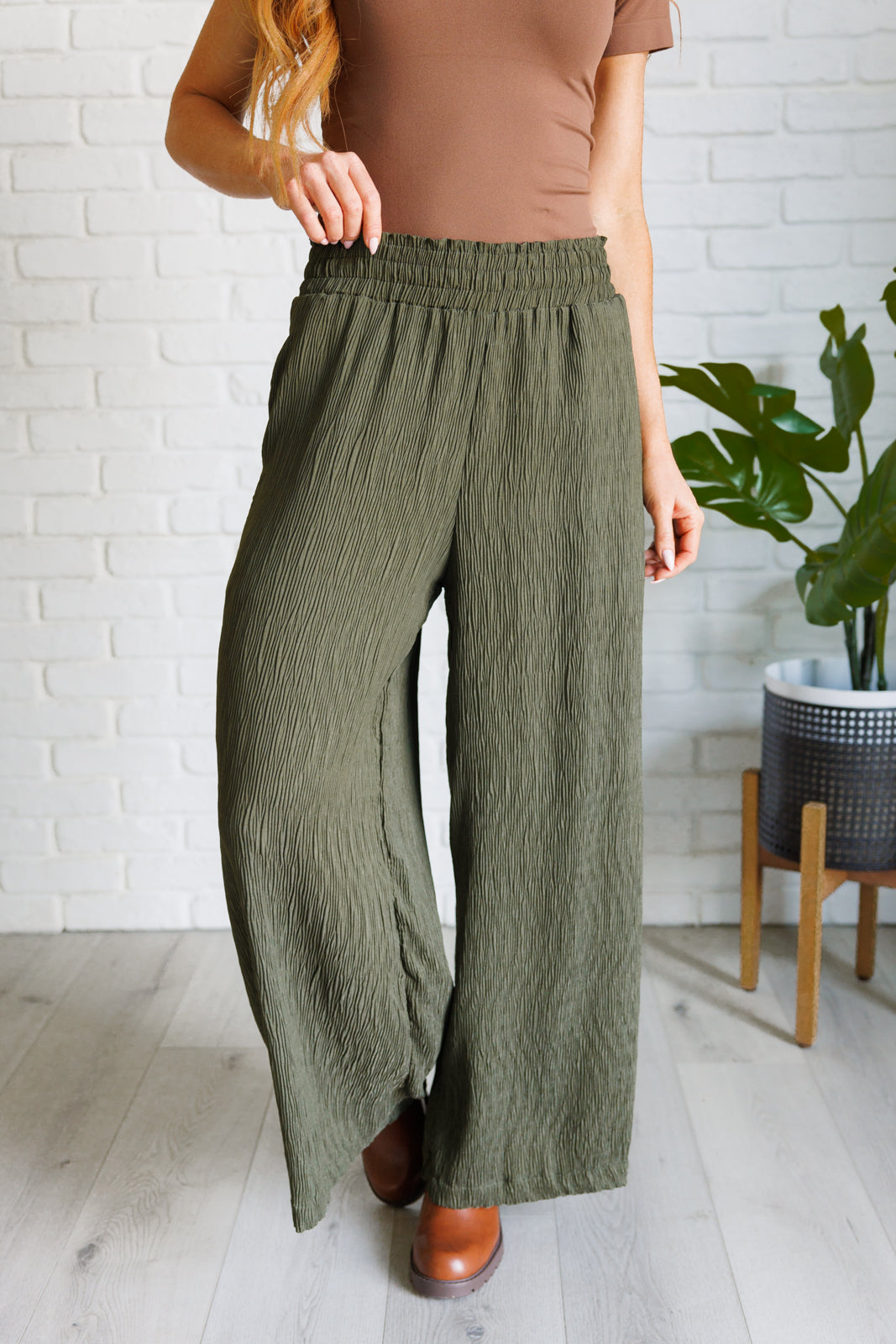 Harmony Wide Leg Pants in Olive