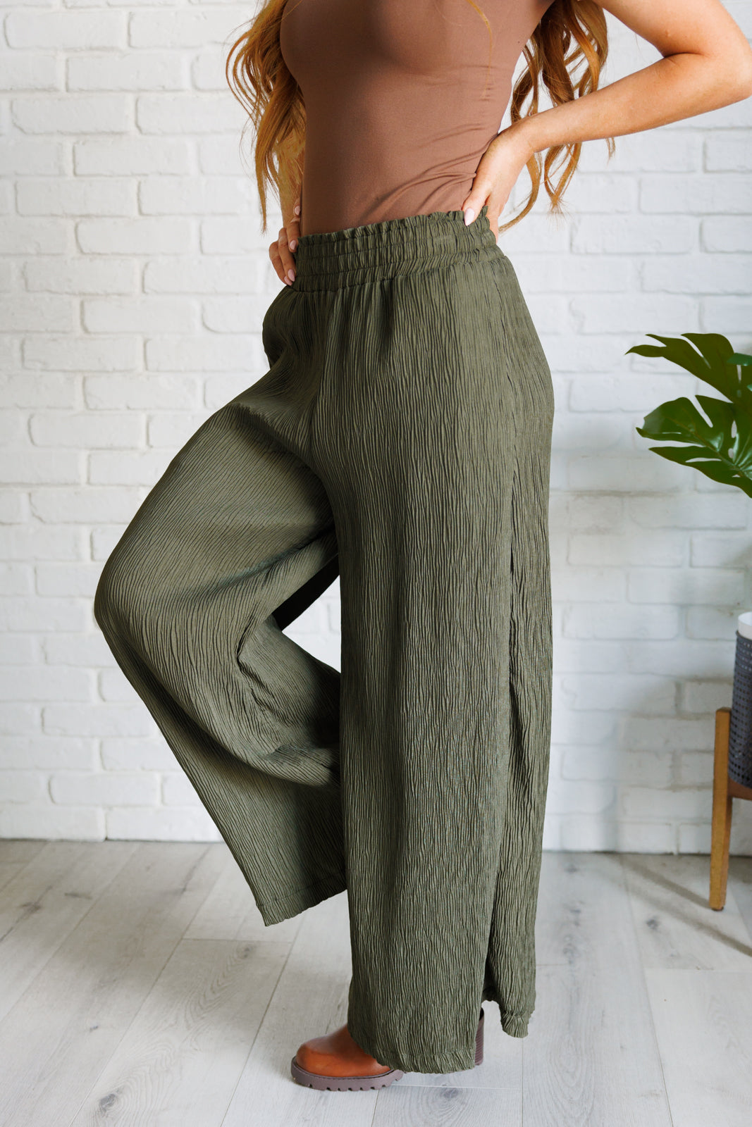 Harmony Wide Leg Pants in Olive