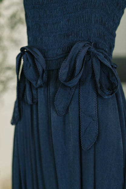 Louisa Midi Dress in Navy