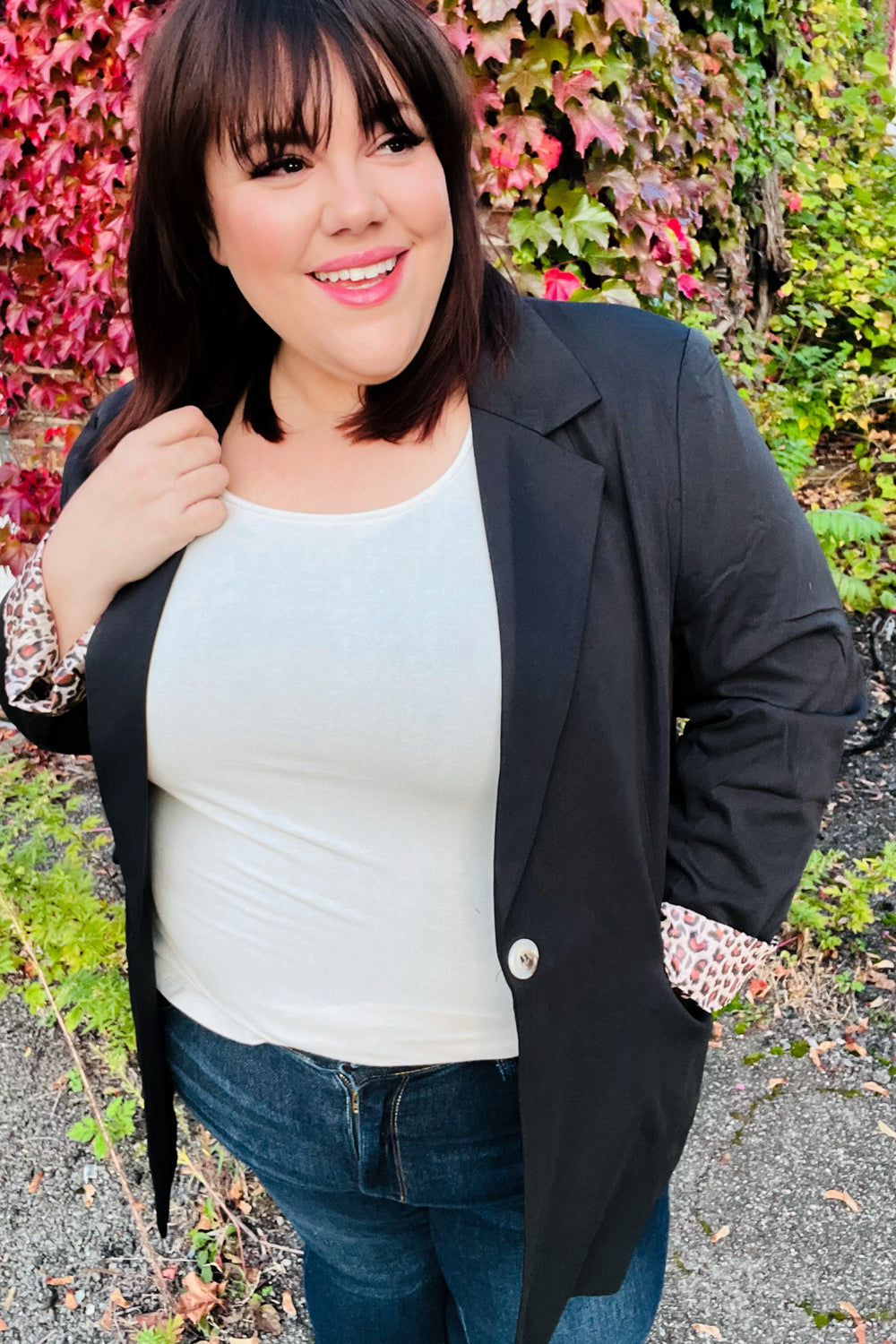 Feeling Bold Black & Leopard Blazer