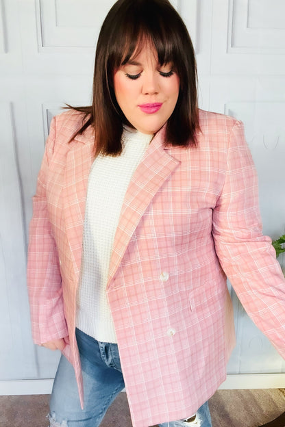 Pink Plaid Blazer