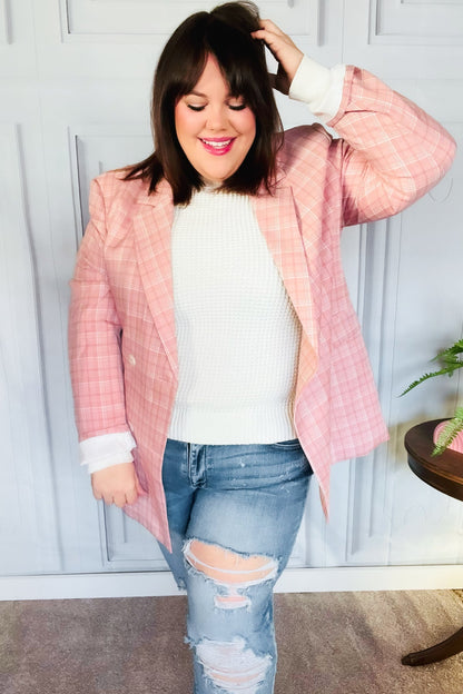 Pink Plaid Blazer