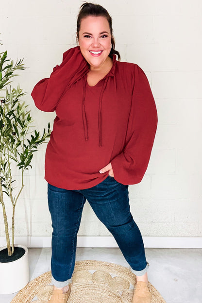 Burgundy Frill Top