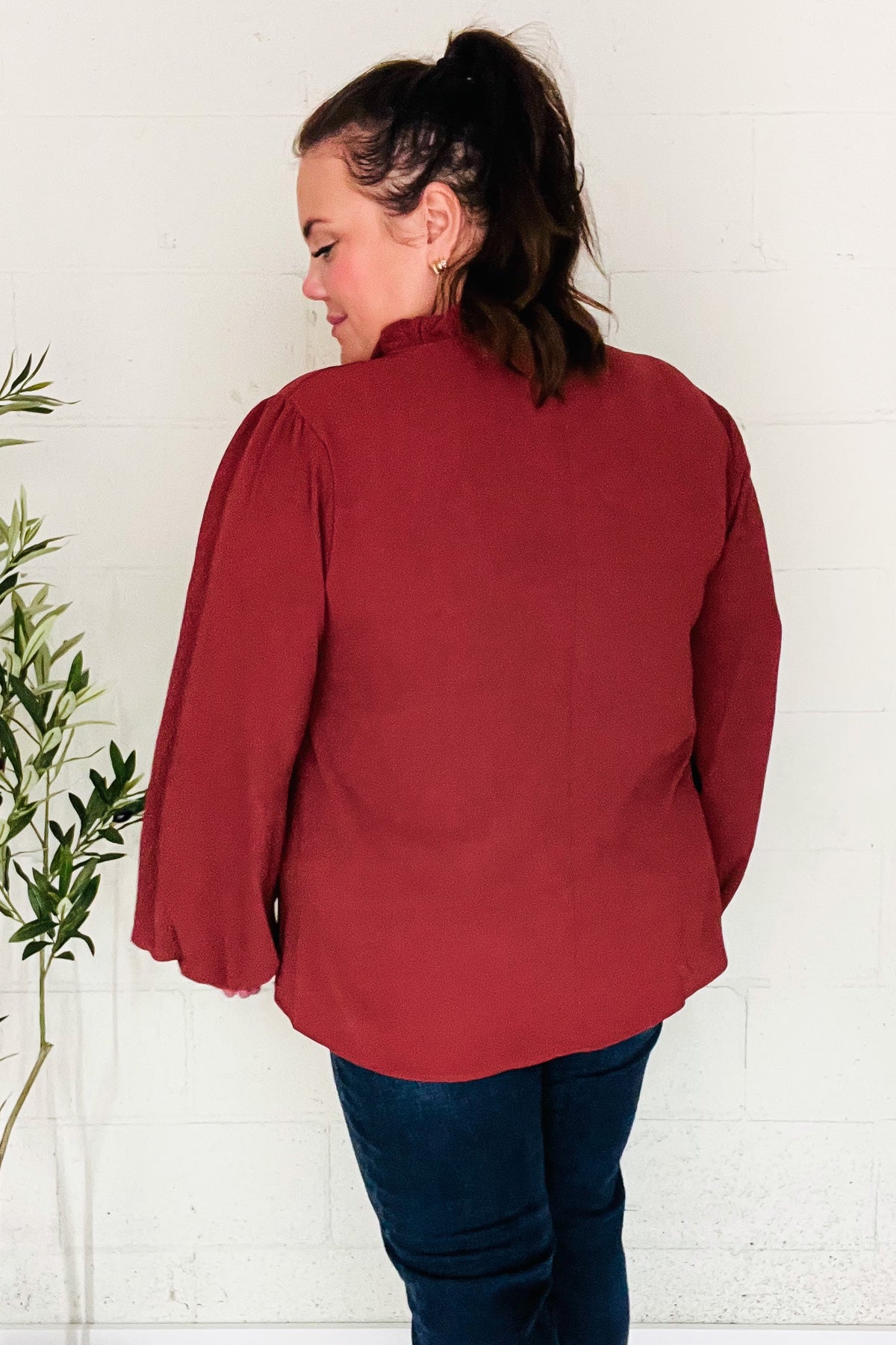 Burgundy Frill Top