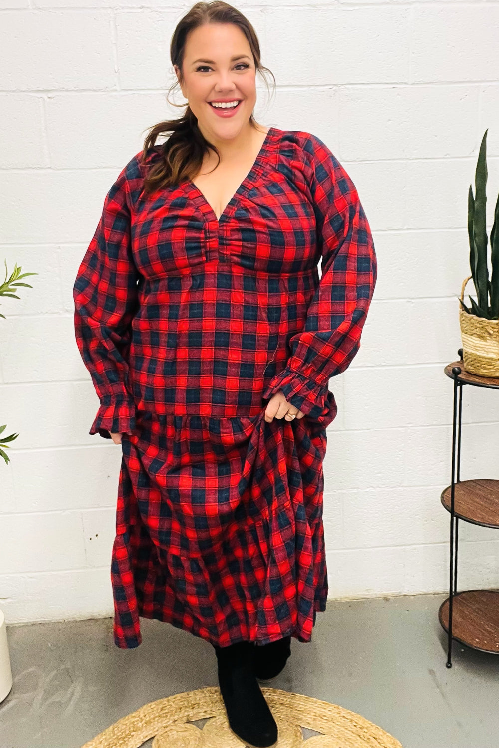 Plaid Maxi in Red