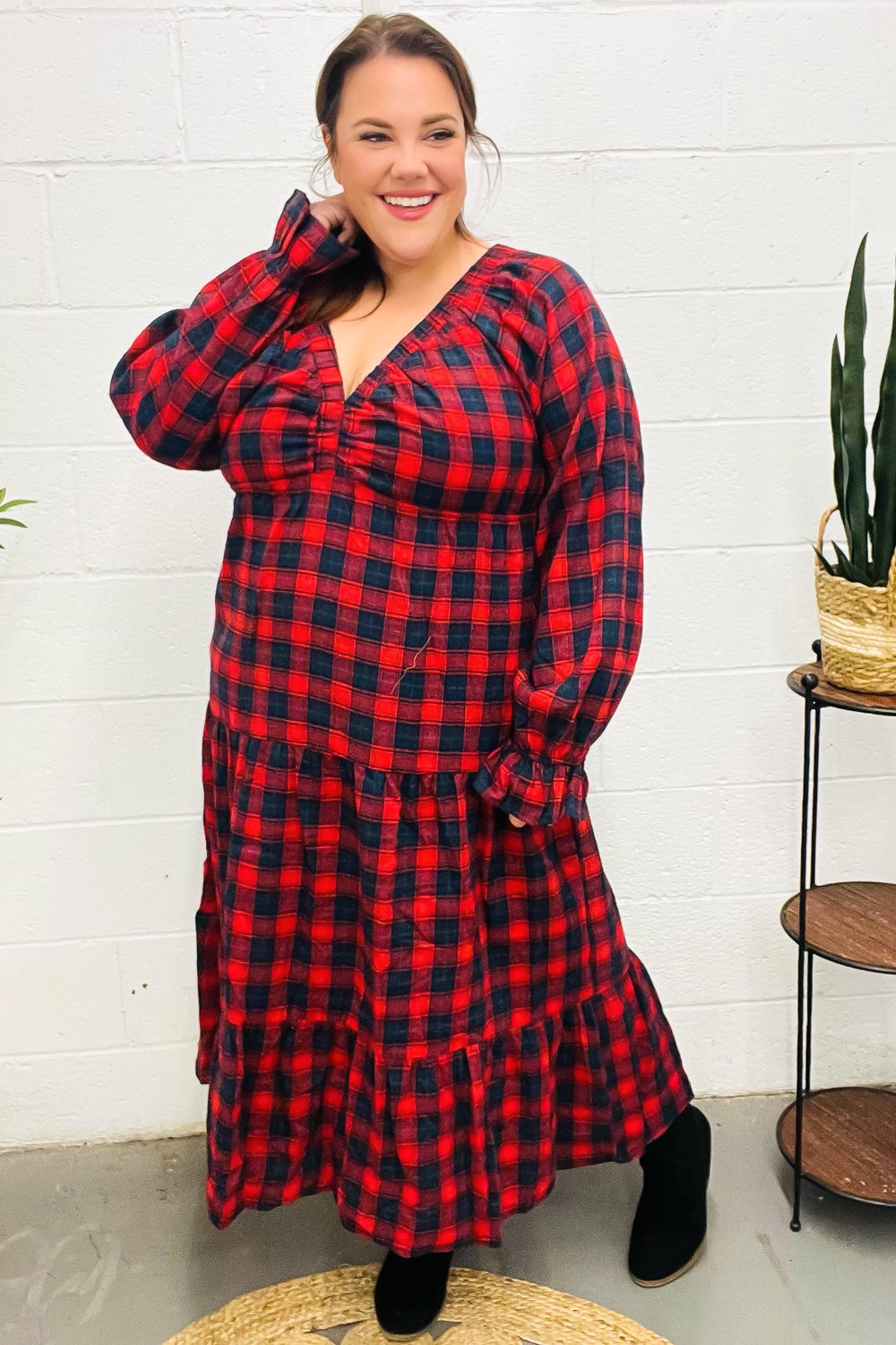 Plaid Maxi in Red