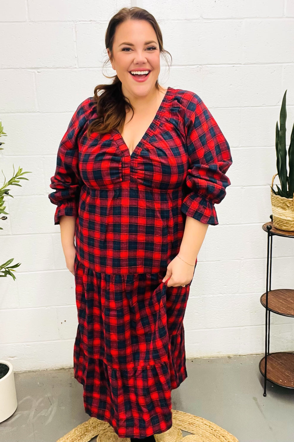Plaid Maxi in Red