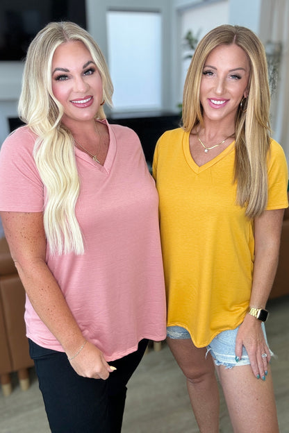 Brittni V-Neck Top in Mustard