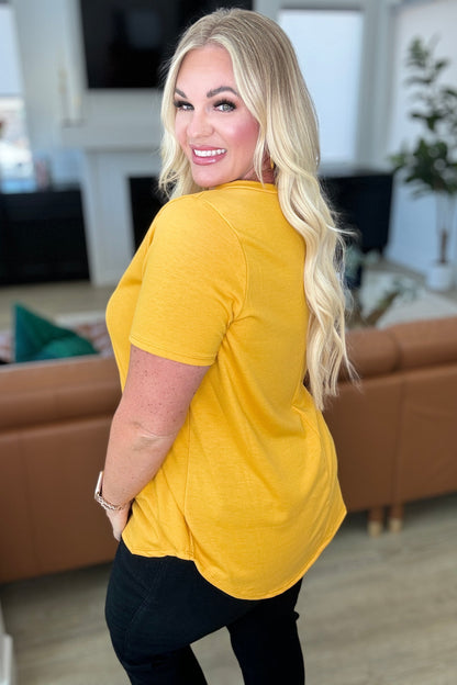 Brittni V-Neck Top in Mustard