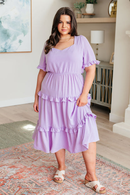 Lilac Tiered Ruffled Dress