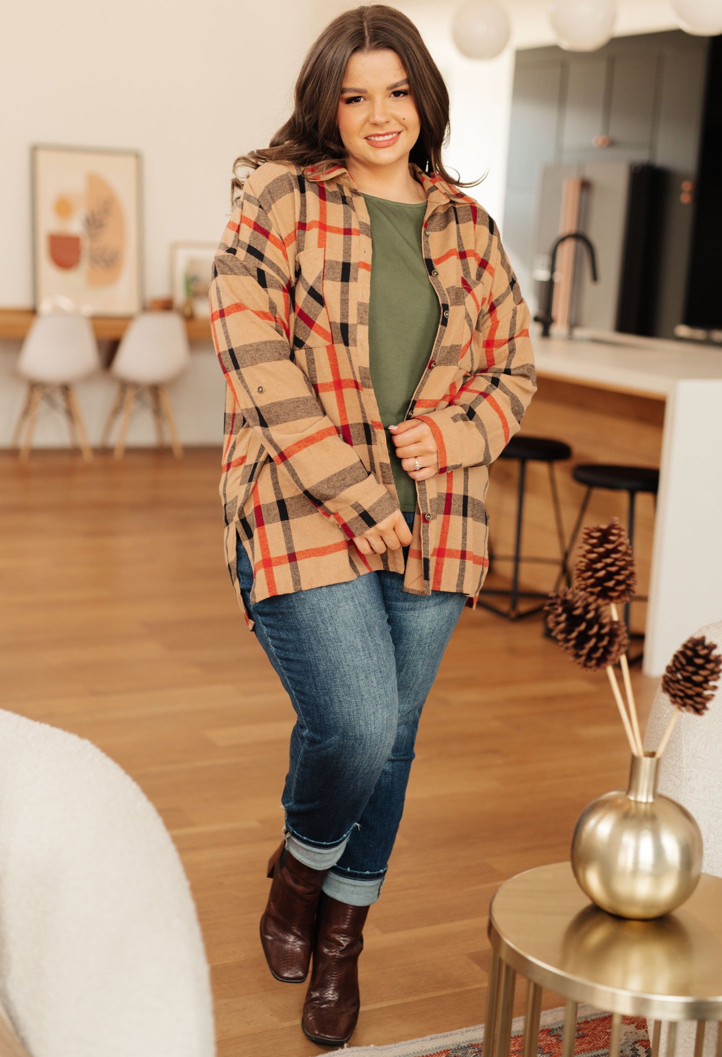 Finally Fall Plaid Button Up