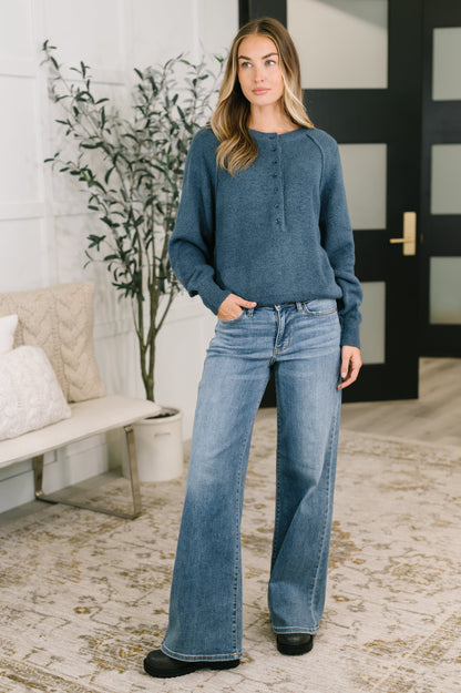 Lucie Henley in Dusty Blue