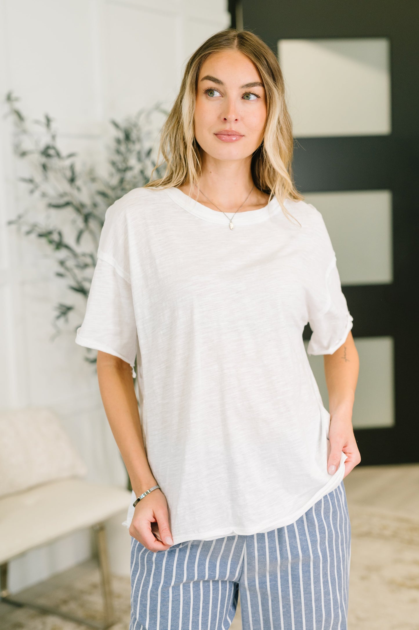 Ivory Relaxed Tee - 100% Cotton