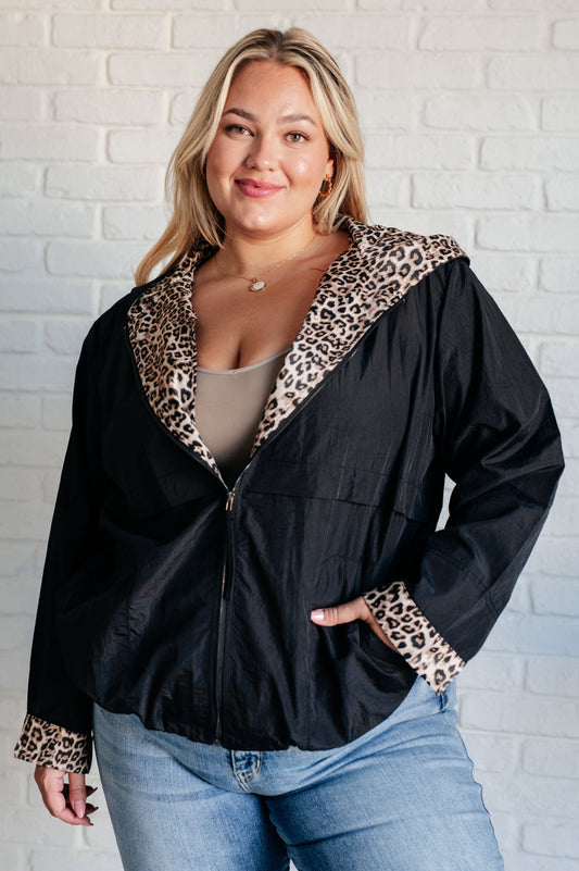 Leopard Trim Windbreaker