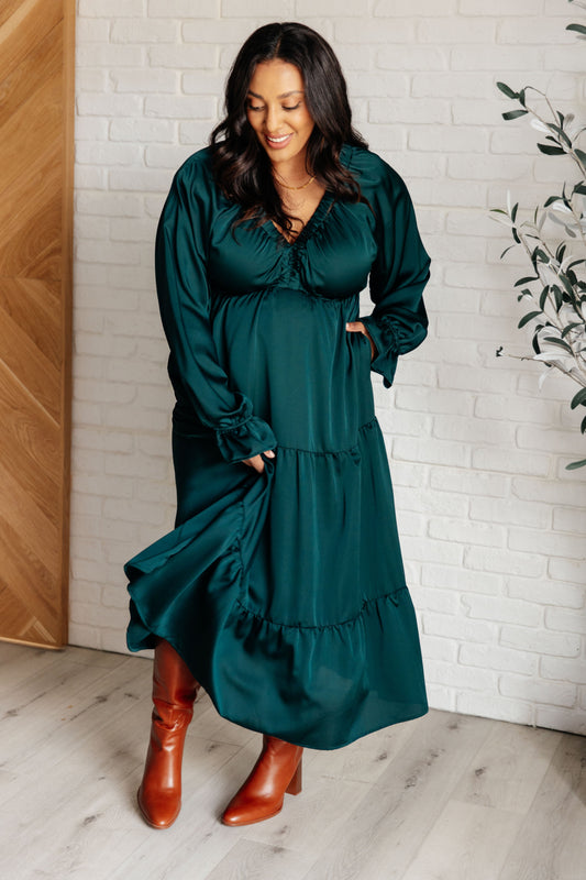 Lillianna Dress in Hunter Green