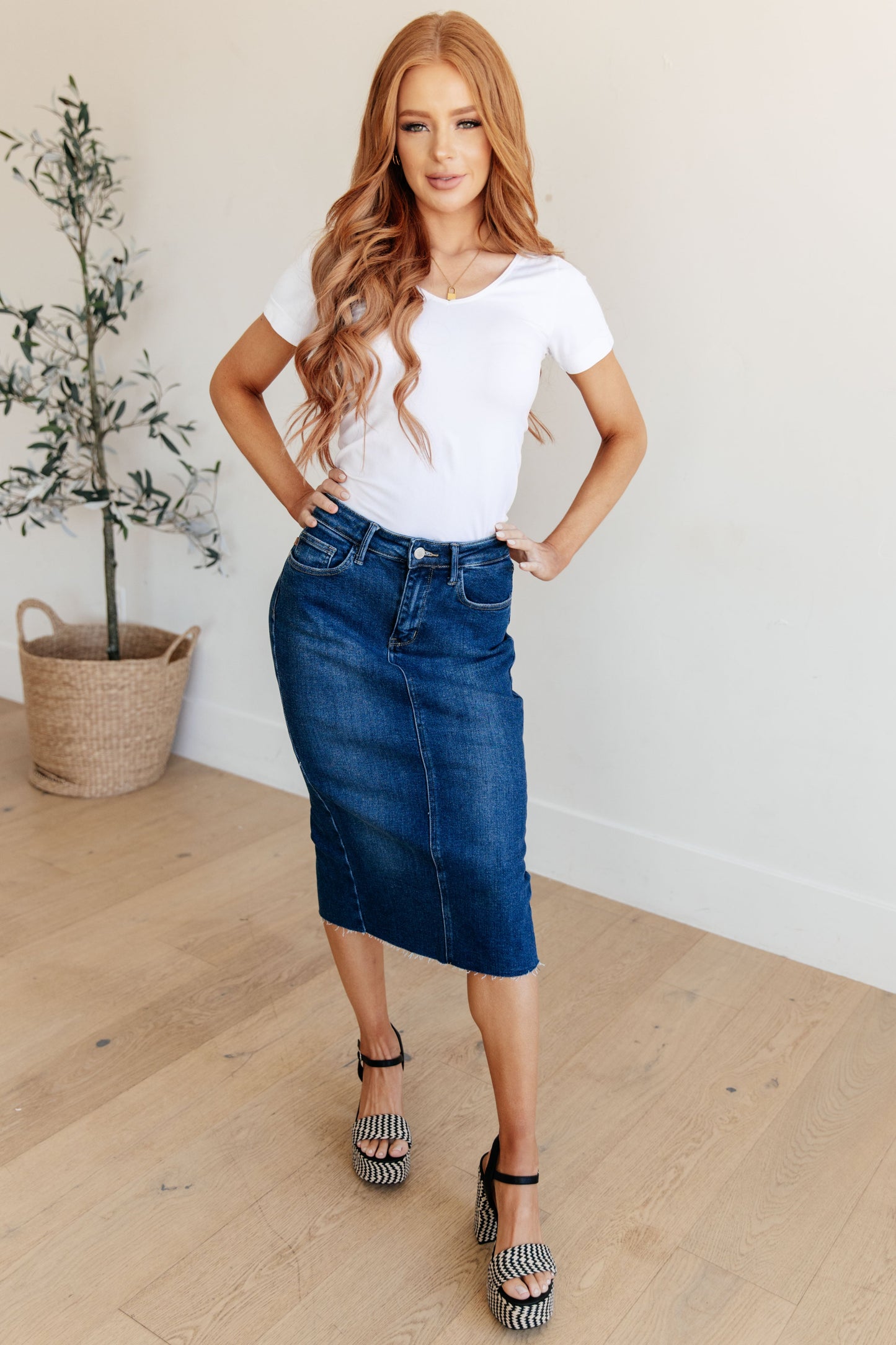 Marcy Denim Midi Skirt