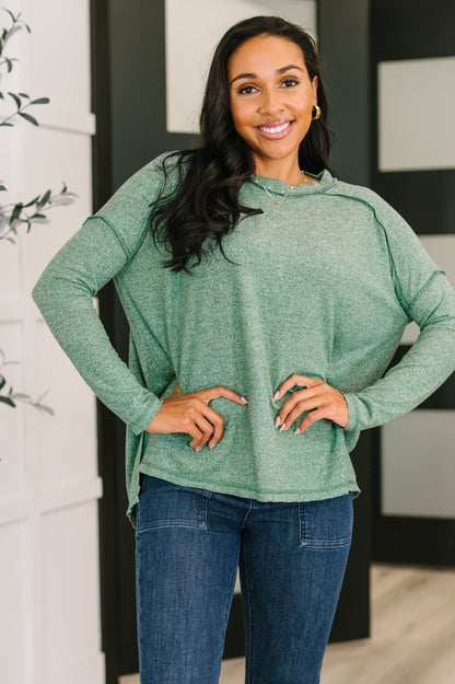 Heathered Pullover in Green