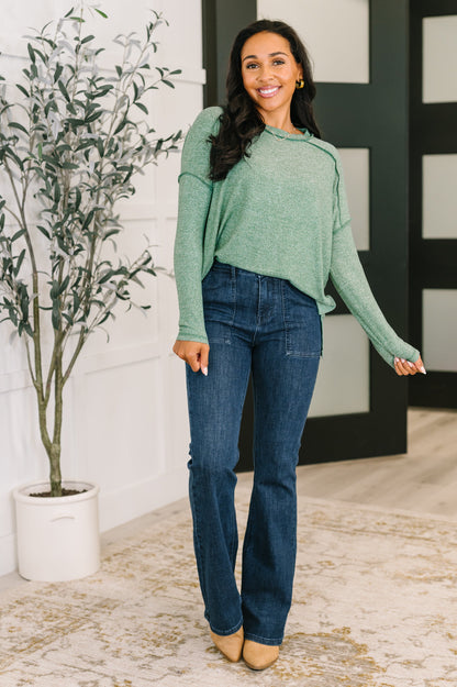 Heathered Pullover in Green