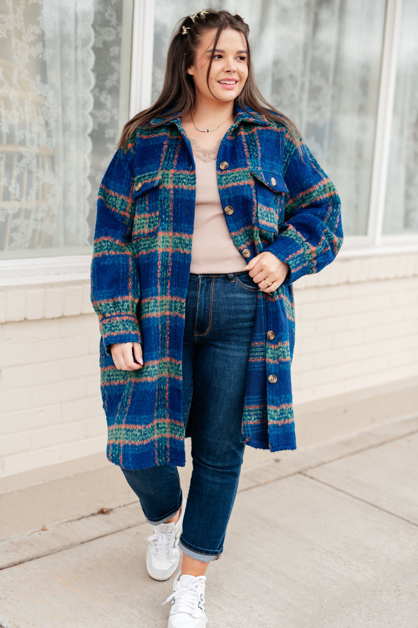 Mountains Plaid Coat