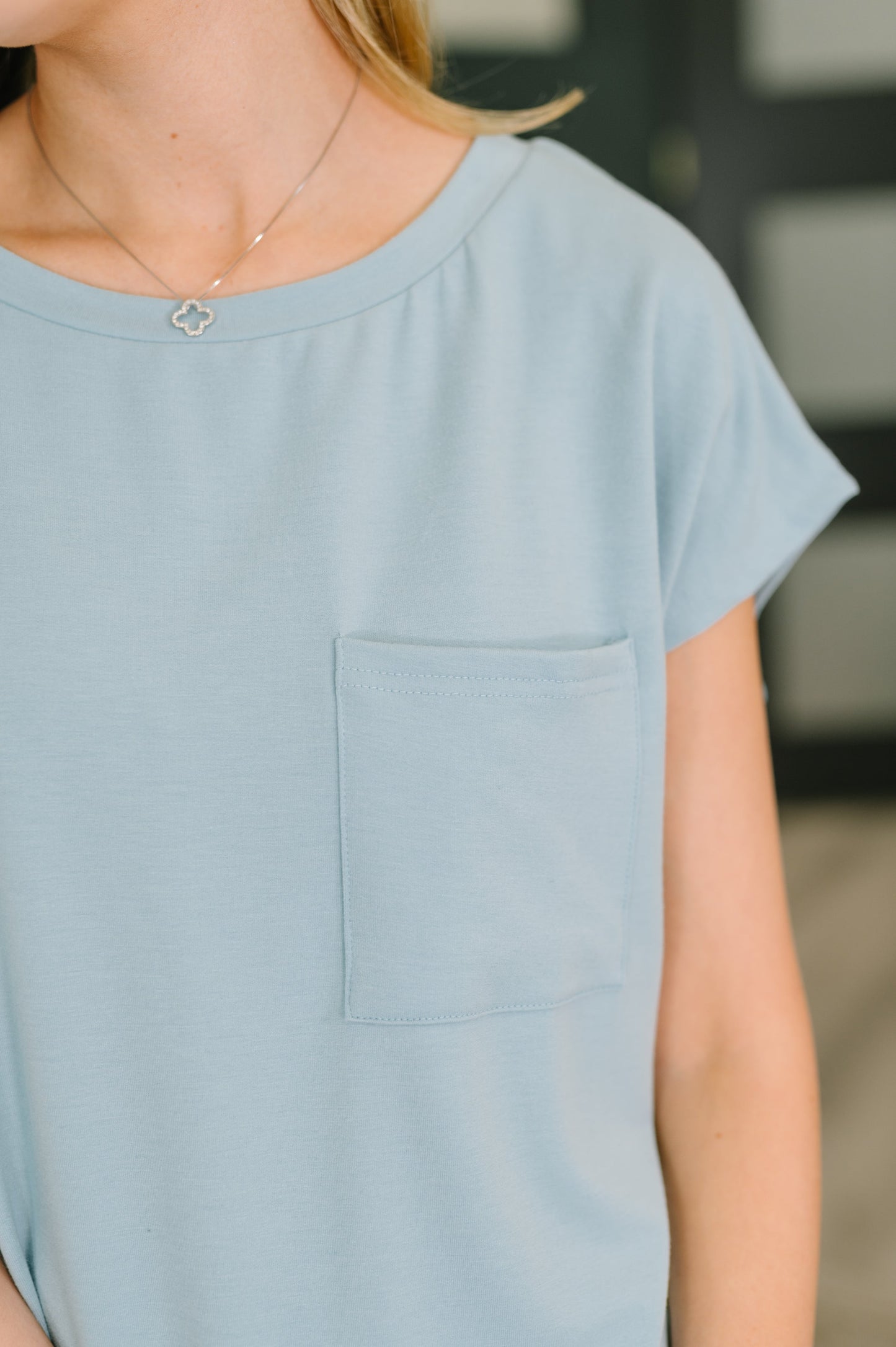 Amber Moon Basics: Pocket Tee in Blue