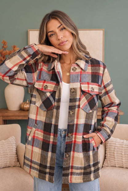 Woods Flannel Shacket in Coffee