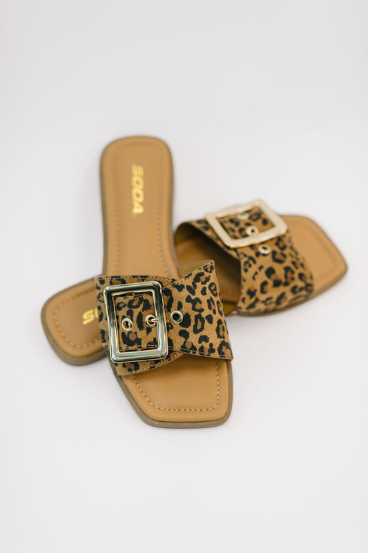 Leopard Slide Sandals