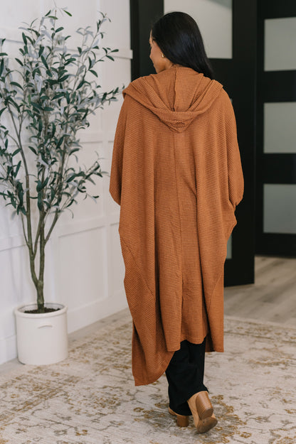 Travel Hooded Cardigan in Chestnut