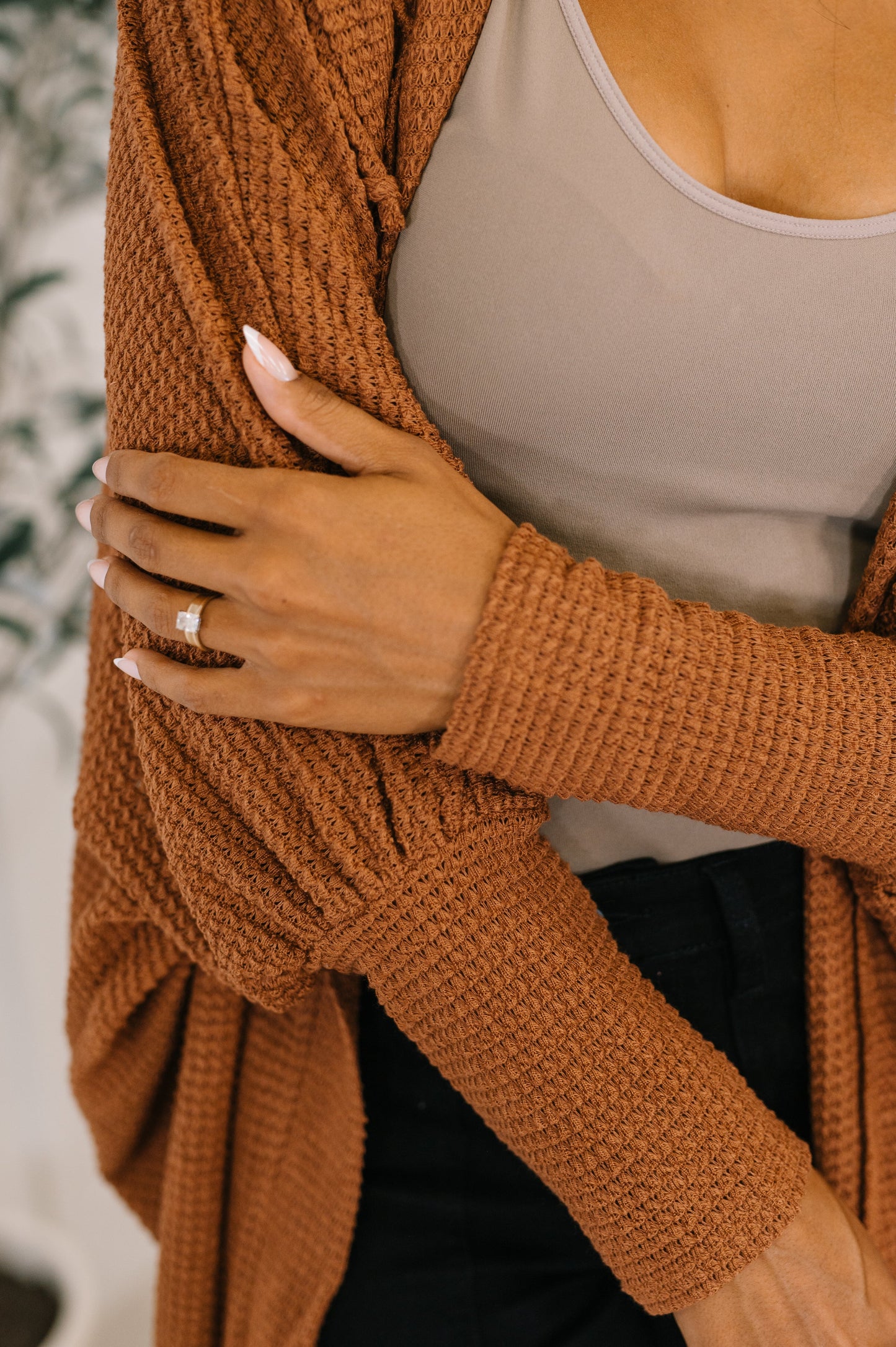 Travel Hooded Cardigan in Chestnut